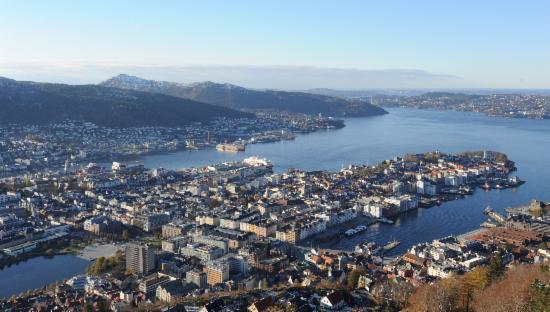 View over the city from mount Fløyen