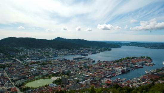 Bergen, bilde tatt fra Fløyen